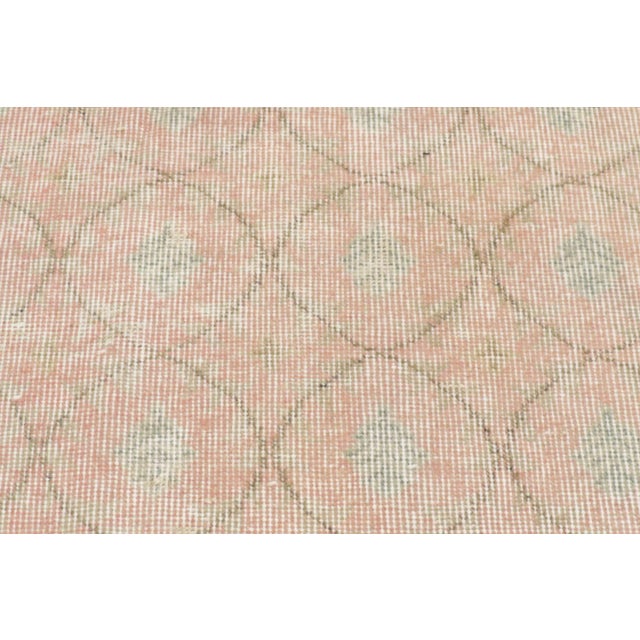 Mid 20th Century Distressed Vintage Pink Turkish Sivas Rug - 04'05 X 05'02 For Sale - Image 5 of 7