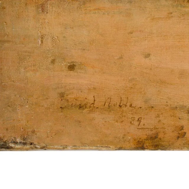 Black David Noble (British, 1882-1890) "On the Canal" Coastal Oil Painting For Sale - Image 8 of 13