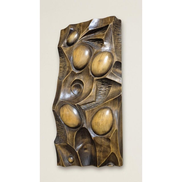 Mid-Century Carved Wood Wall Panel For Sale - Image 3 of 8