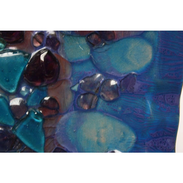 1960s Myrna Eaton Blue Enamel on Copper Dish For Sale - Image 9 of 13