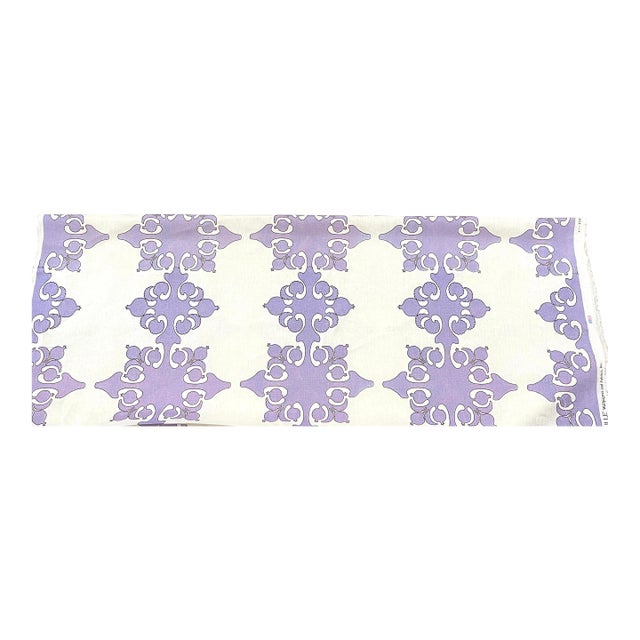 Quadrille “Argentine” Fabric - Lilac Brown on Cream. For Sale
