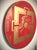 2020s Red and Gold Mandala Modern Primitive / Ancient Industrial Large Scale Wall Mounted Mandala For Sale - Image 5 of 5