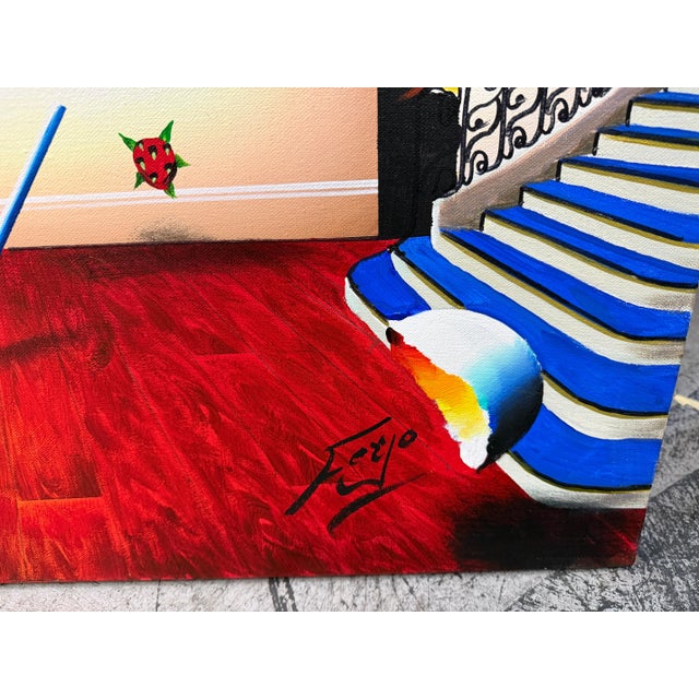 Surrealist Painting by Noted Artist Ferjo For Sale - Image 11 of 15