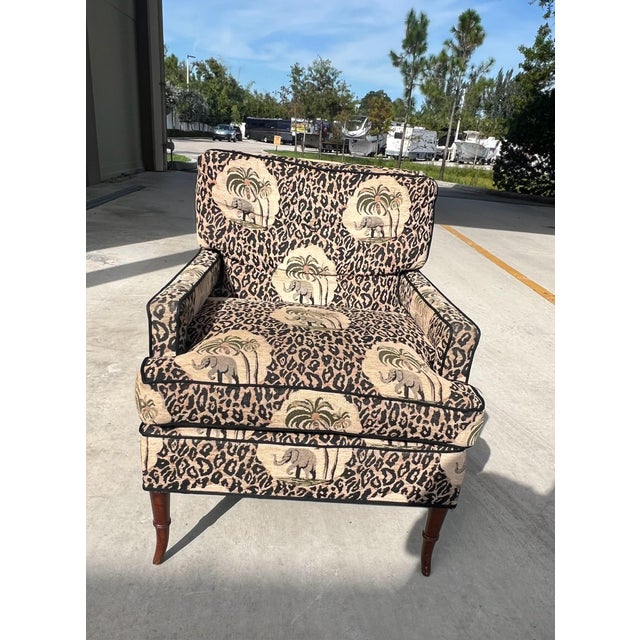 Mid-Century Modern 1980s French Chippendale Style Faux Bamboo Lounge Chair For Sale - Image 3 of 8