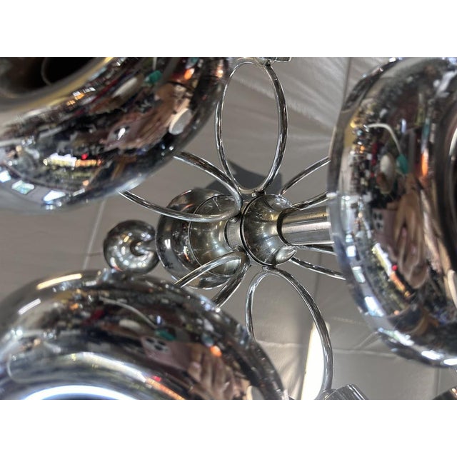 Silver Chandelier attributed to Gaetano Sciolari for Sciolari For Sale - Image 8 of 10