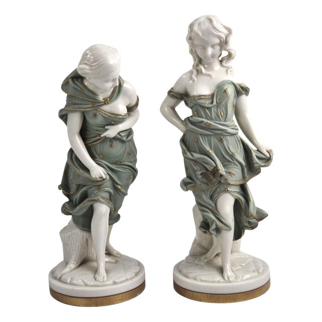 James Hadley, Before & Against the Wind, 1870, Ceramic, Set of 2 For Sale