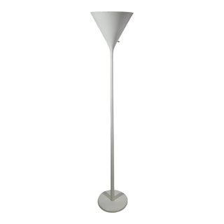 White on White Nessen Von Der Lancken & Lundquist Space Age Floor Lamp Torchiere Uplight For Sale