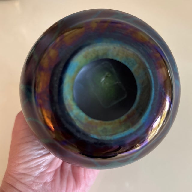 1920s 1920s In the Style of Tiffany Favrille Heart and Vine Art Glass Vase For Sale - Image 5 of 7