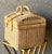 1970s Circa 1970 Coastal Chic Nicely-Sized Decorative Rattan Sewing Basket With Folding Latch Handles For Sale - Image 5 of 15