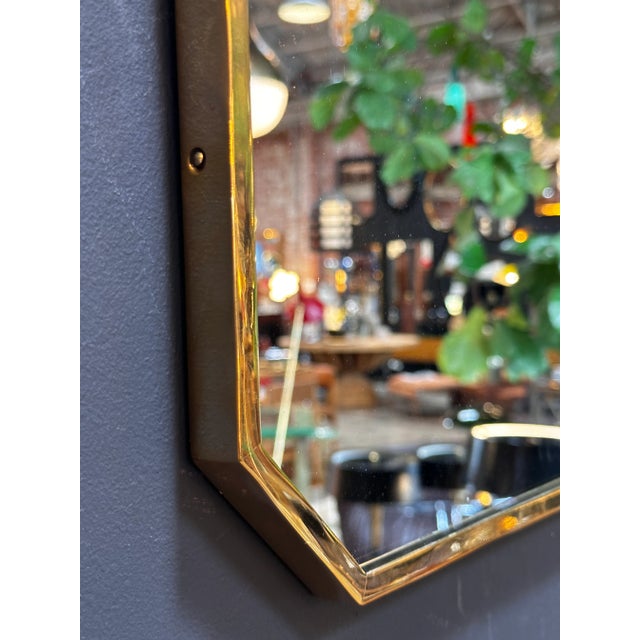 Mid-Century Modern Mid Century Italian Octagonal Wall Mirror 1980s For Sale - Image 3 of 6