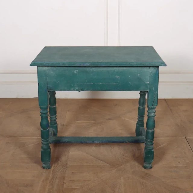 Teal English Painted Lamp Table For Sale - Image 8 of 10