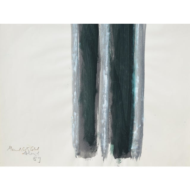 Manuel Costa Cabral, Abstraction, Minimalist Object, 1989, Egg Tempera on Wove Paper For Sale - Image 6 of 11