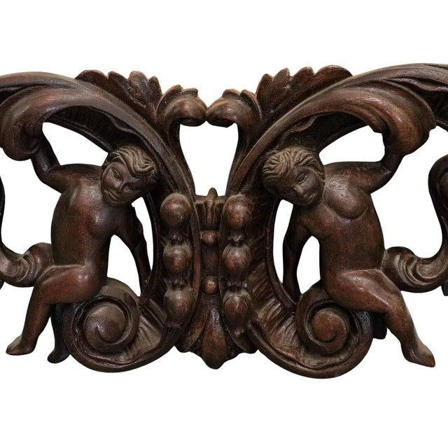 Late 19th Century Large French Heavily Carved Antique Rococo Style Wood Wall Mirror 67 Inch Tall For Sale - Image 5 of 6