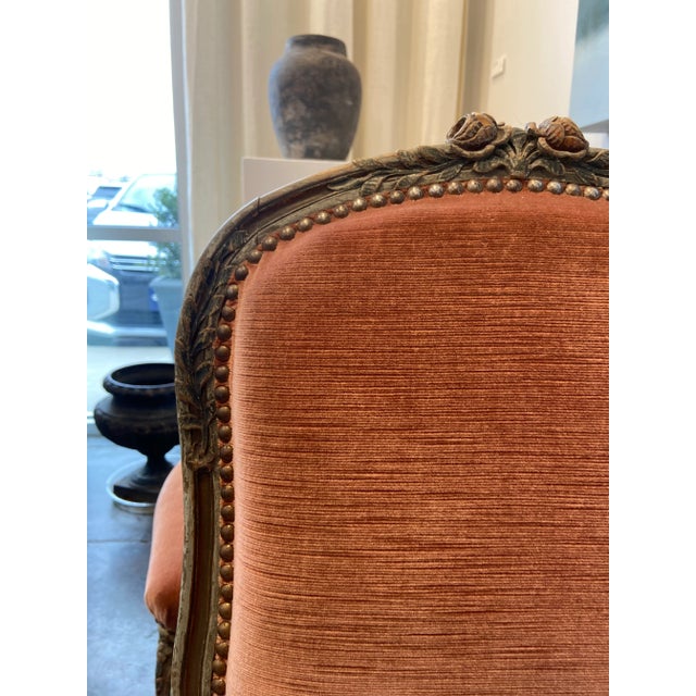 Pink Late 19th Century Pair of Louis XV Style Pink Upholstered Chairs For Sale - Image 8 of 9