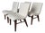 Set of Four Vintage 1950s Walnut and Linen Dining Chairs After Conant Ball For Sale