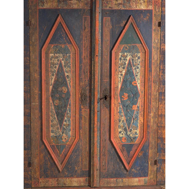 19th century antique polychrome cupboard (c.1860)Dimensions: Length: 142 cm Depth: 46 cm Height: 180 cmStyle: Late Baroque...