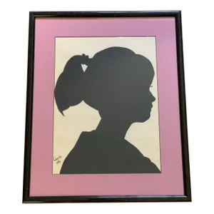 Vintage Silhouette Profile of a Girl, 1989