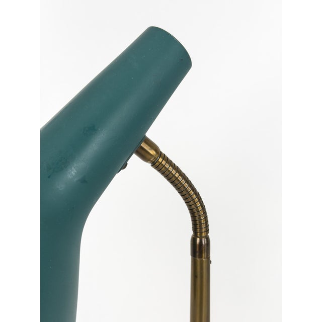 Sculptural Brass and Petrol Desk Lamp by Harald Notini for Böhlmarks, 1950s For Sale - Image 6 of 10
