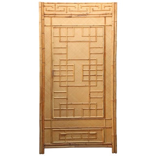 Mid-Century "South Seas" Rattan Armoire For Sale