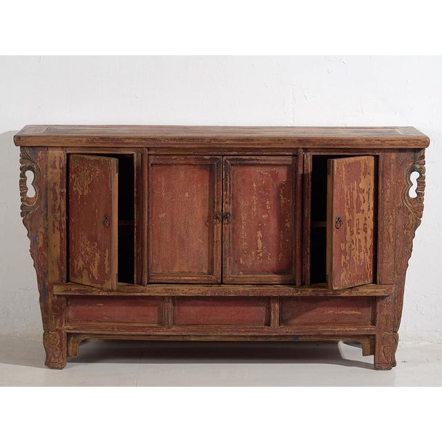 Red Qing Dynasty Red Sideboard, 1900s For Sale - Image 8 of 18