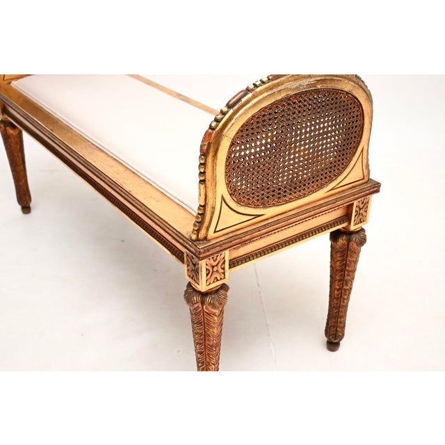 Antique French Carved Gilt Wood Stool, 1890 For Sale - Image 6 of 10