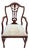 Antique 1920s Federal Hepplewhite Revival Walnut Dining Armchair Pierced Back For Sale