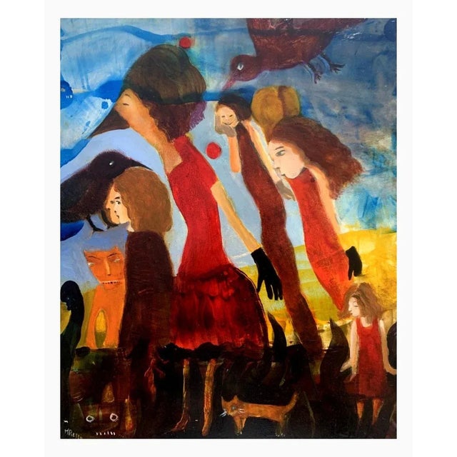 Early 21st Century Monika Rossa, A Walk, Oil on Board For Sale - Image 5 of 5