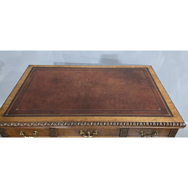 Chippendale Mahogany Pedestal Desk, 1880 For Sale - Image 10 of 18