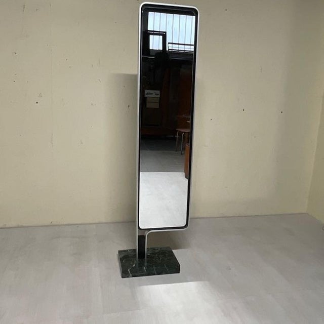 Vintage Italian Floor Mirror in Aluminum and Green Marble, 1970s For Sale - Image 15 of 15