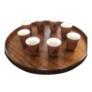 Vintage Yixing Red Clay Saki Cups- Set of 8