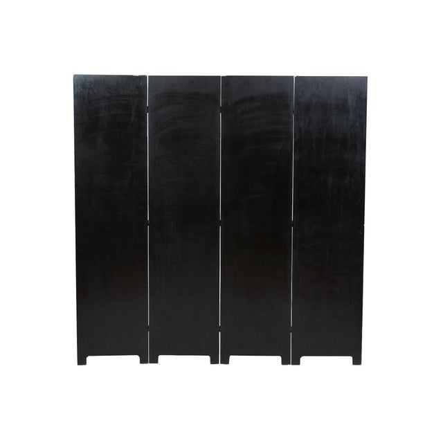 1970s Ming Dynasty Style Coromandel Four Panel Screen For Sale - Image 4 of 10