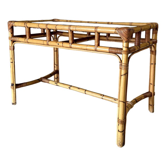 Bamboo Console Side Table, Italy, 1960s For Sale