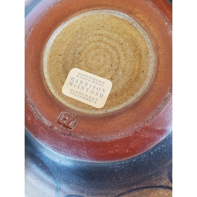 Mid 20th Century Mid 20th Century Harrison McIntosh Stoneware Pottery Covered Vessel with Abstract Circles For Sale - Image 5 of 13