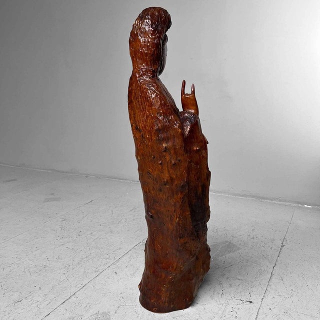 Large Wooden Goddess of Mercy Lord of Compassion Kannon Statue, Japan, 1800s For Sale - Image 12 of 18