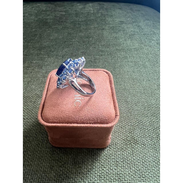 Bochic "Orient" Natural Blue MUlti Sapphire Set In 18K White Gold & Silver For Sale In New York - Image 6 of 18