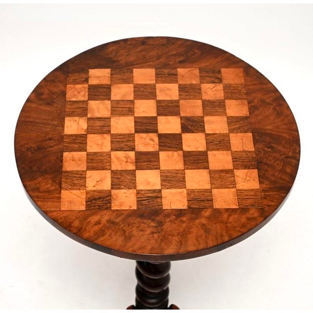 Antique William IV Inlaid Walnut Chess Table, 1830 For Sale - Image 4 of 7