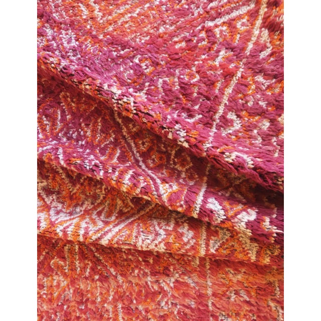 Raspberry Pink 1980s Collector Moroccan Beni MGuild Rug - 11.1 X 6.8 Ft For Sale - Image 8 of 8