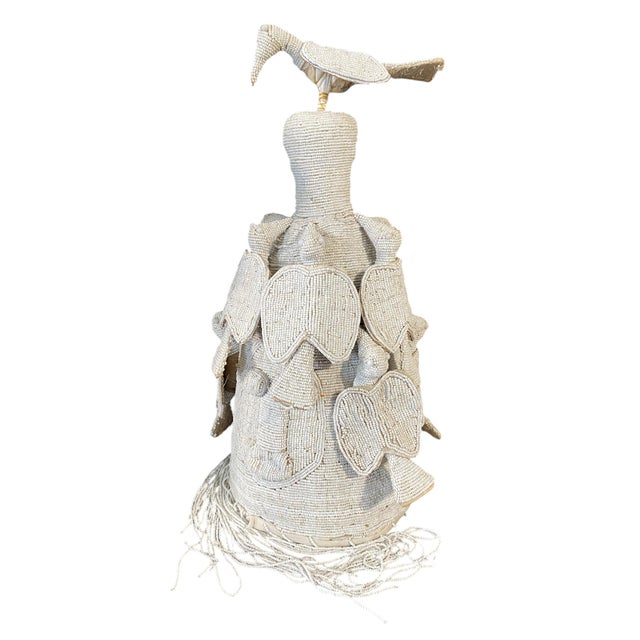 African Yoruba Beaded King Crown 19" H Nigeria For Sale - Image 4 of 9