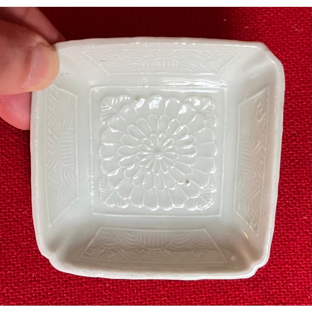 Antique 18th Century Chinese Celadon Porcelain Small Square Dishes - Set of 3 For Sale - Image 11 of 16