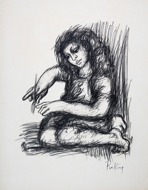 Franz Priking, La calligraphie, Lithograph