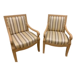 Set of Two Bernhardt Brocade Chairs For Sale