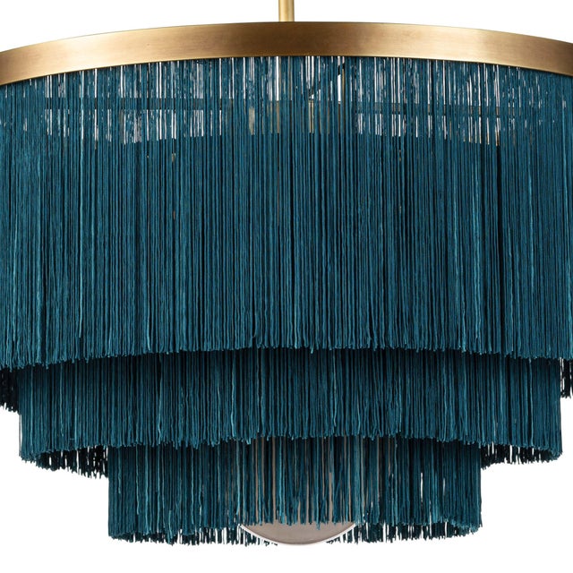 Traditional Regina Andrew Cabaret Fringe Chandelier in Peacock For Sale - Image 3 of 6