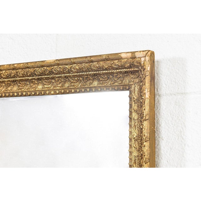 Victorian Vintage Antique Ornate Gold Decorative Hanging Wall Mirror For Sale - Image 3 of 9