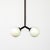 Y Pendant Mini, Black, 29in H, 3 Inch Glass Globes, by Research.Lighting, Modern, Minimal Hanging Light For Sale - Image 4 of 10