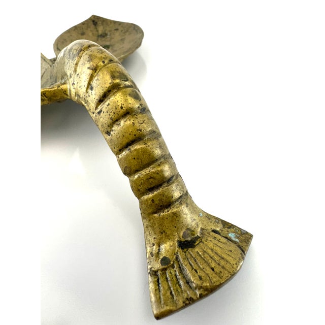 1960s Mid Century Vintage Solid Brass Lobster Double Dish For Sale - Image 5 of 13