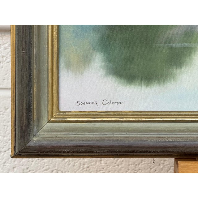Peaceful Misty Riverside in the English Countryside with Cows & Tree Reflections Circa 1990 For Sale - Image 13 of 17