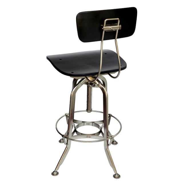 Vintage Restoration Hardware, "1940s Vintage Toledo Bar Stool", Pr. For Sale - Image 10 of 12