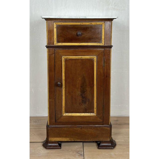 Wood Spanish Wooden Nightstands with Marble Tops, 1930s, Set of 2 For Sale - Image 7 of 16