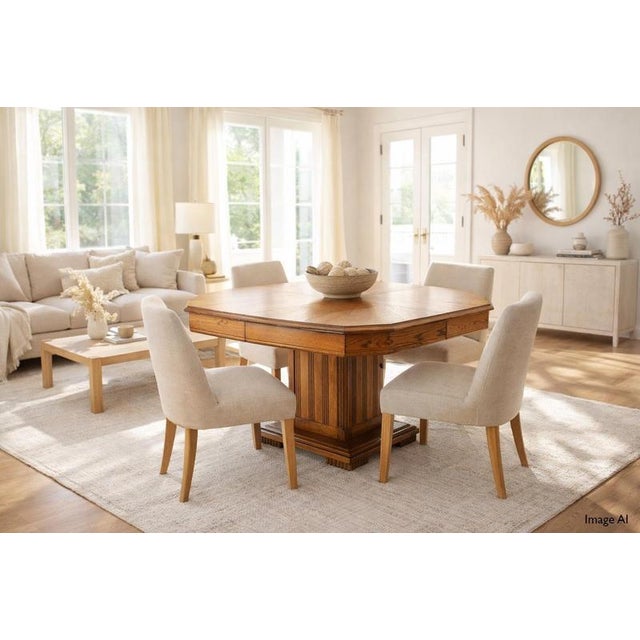 French Extendable Dining Table in Oak, 1940 For Sale - Image 14 of 15