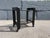 Black Serving or Bar Cart from Mascagni, Made in Italy, Foldable. Wood, Glass. When folded Cart is 9" wide and 35.5' high....